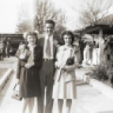 Alex Omalev with Gloria & Rosemary - Easter Sunday 1945 St. Sava LA