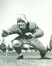 Bill Radovich, a football guard for the Detroit Lions for five seasons, poses for a photo. (Pro Football Hall of Fame via AP Images)